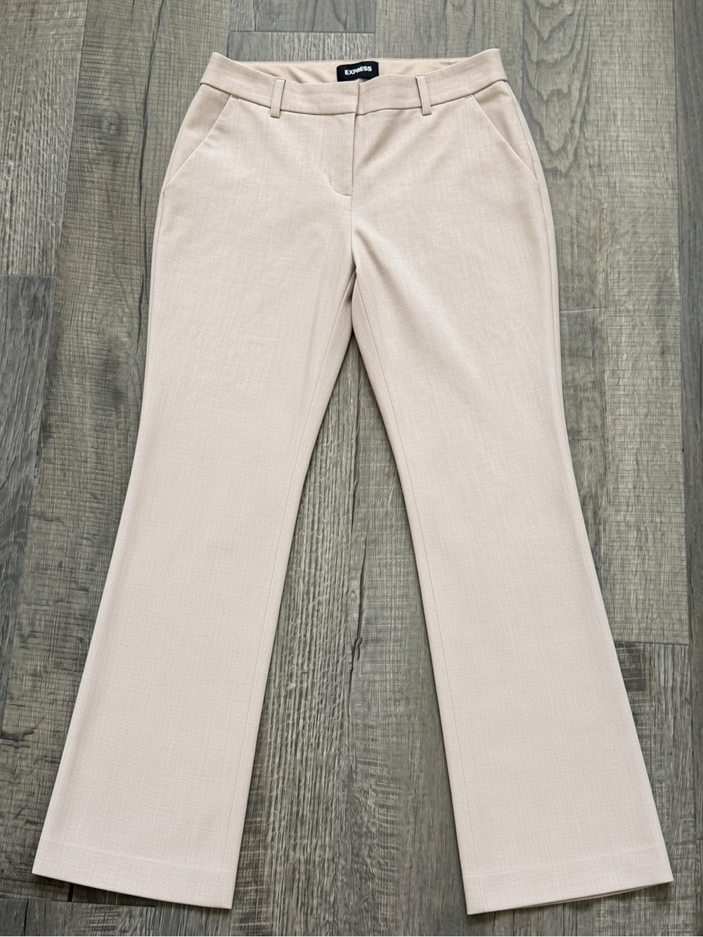 Express Columnist Barely Boot Mid Rise Stretch Dress Pants